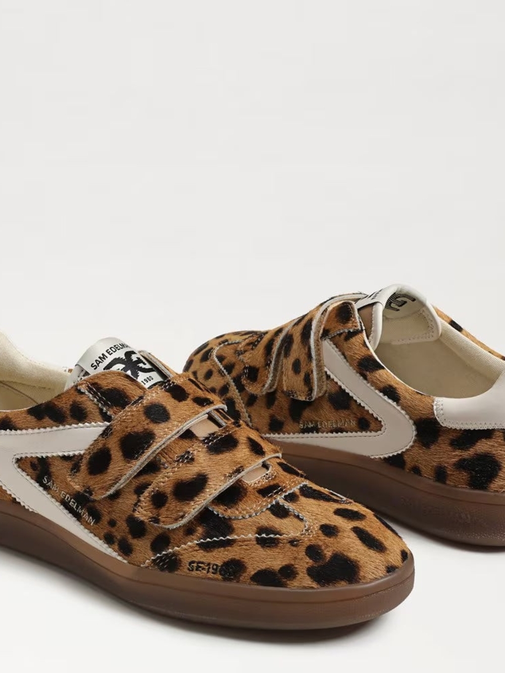 Sam Edelman Leopard-Print Velcro Sneakers in Brown and Black - Picture 2 of 6